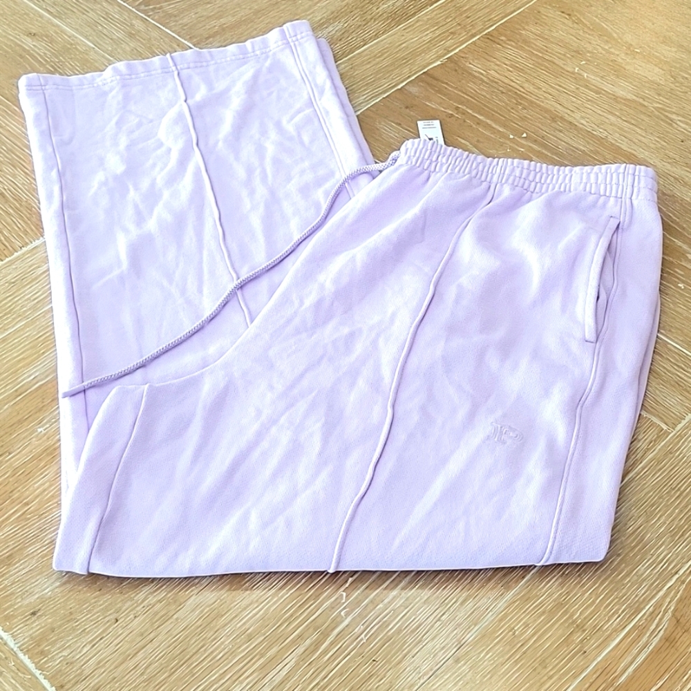 Victoria's Secret Elastic Waist Drawstring Wide Leg Sweatpants Lilac XXL NWT - Picture 3 of 10